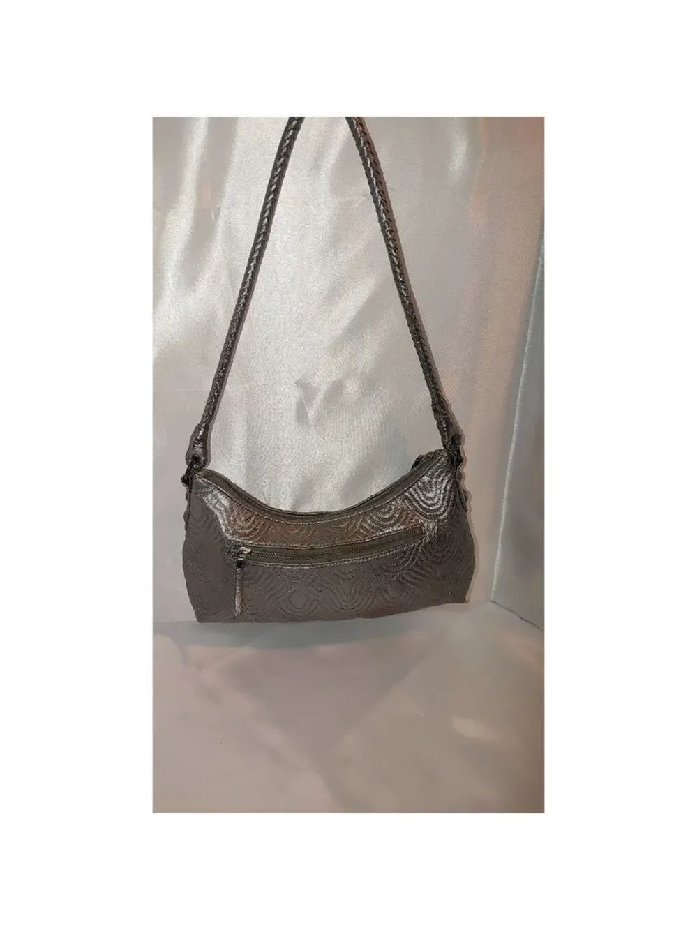 Elliott Lucca Metallic Silver Hobo Bag